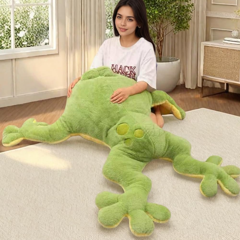 Zxioral Large Frog Plush Toy – 23in Green Hugging Pillow for Kids & Adults