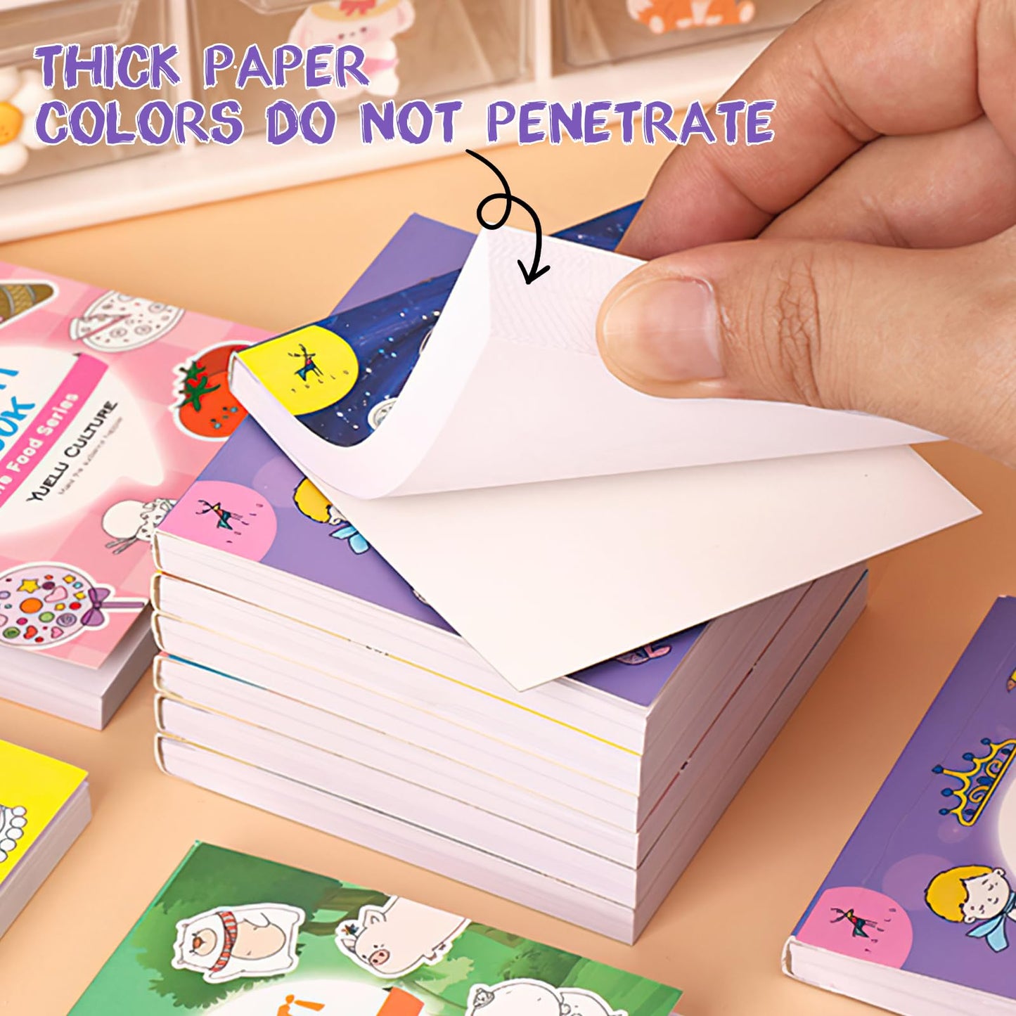 Zxvskr 6-Pack Mini Coloring Books – Pocket 3x3 Inches, 300 Pages, On-The-Go Creativity