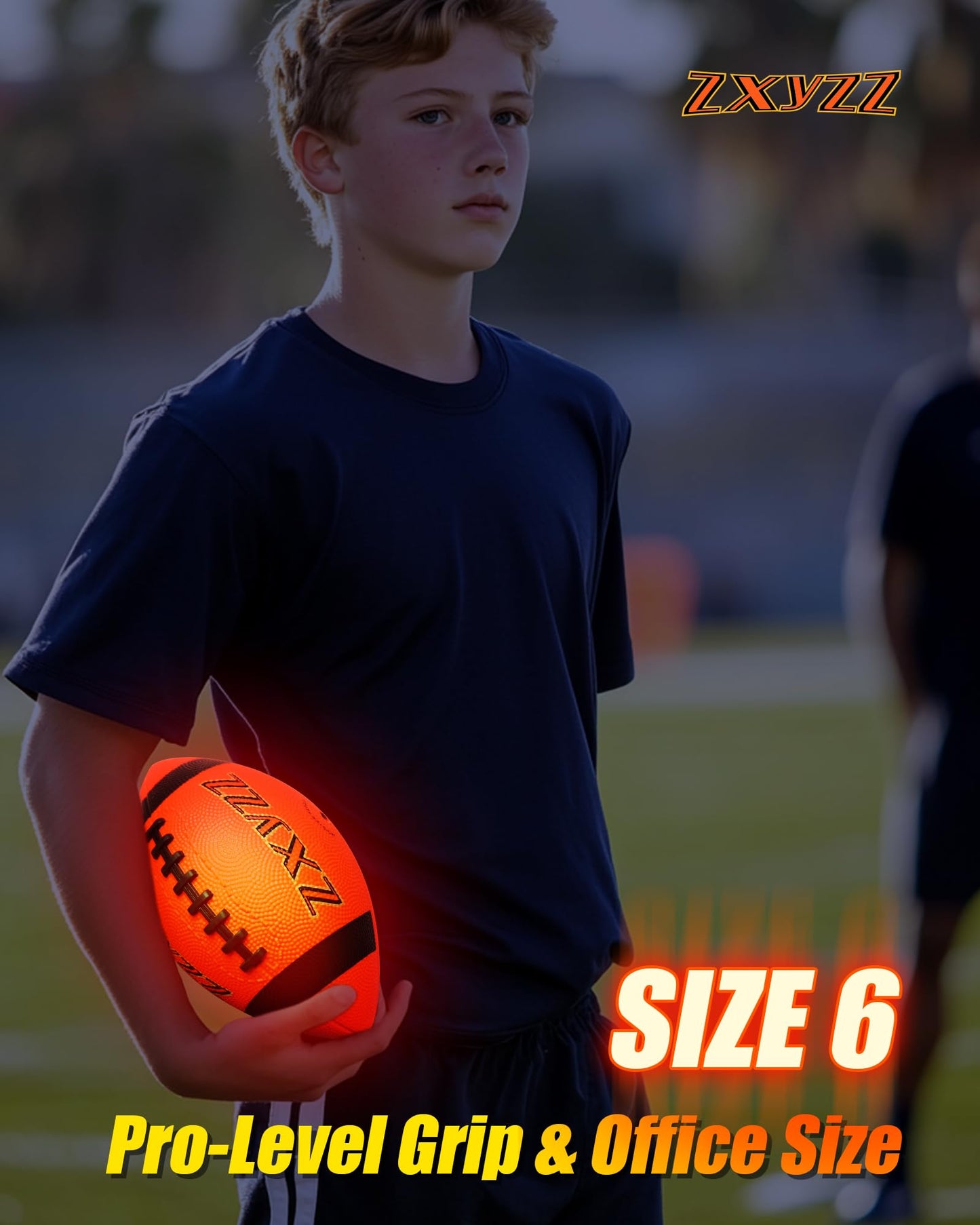 Zxyzz Glow in the Dark Football – USB-C Rechargeable, Size 6, for Kids Aged 6-14