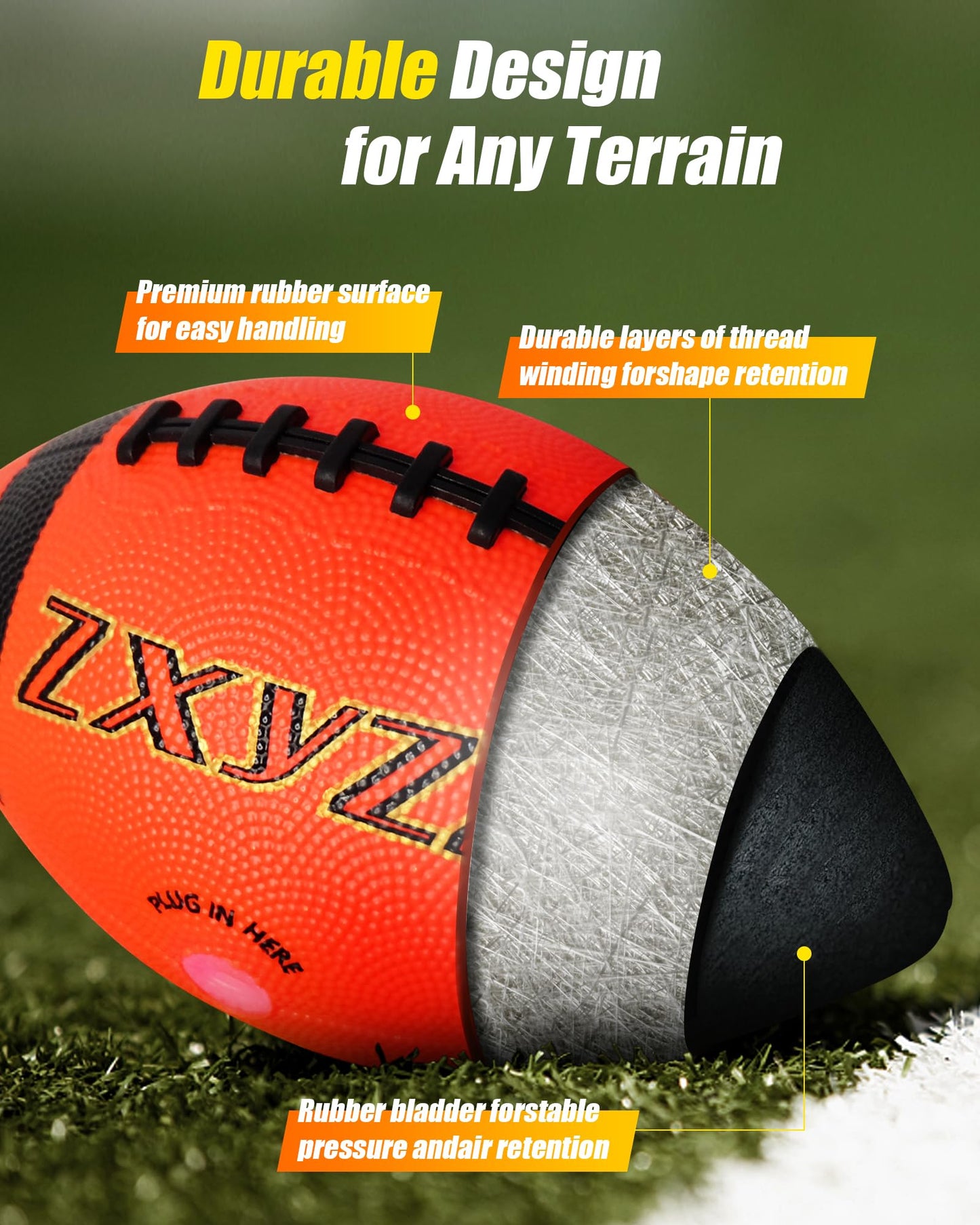 Zxyzz Glow in the Dark Football – USB-C Rechargeable, Size 6, for Kids Aged 6-14