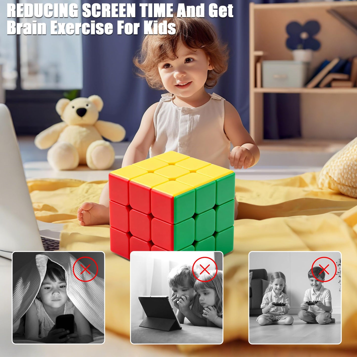 ZY-Wisdom Giant Magic Cube 18cm – Large 3x3 Speed Puzzle for Kids & Adults