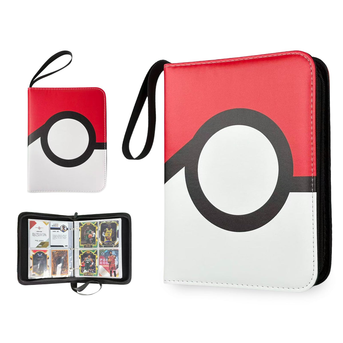 ZYAXWN 440 Pockets Card Binder – 55 Removable Pages, Waterproof PU Leather, Zippered Card Holder