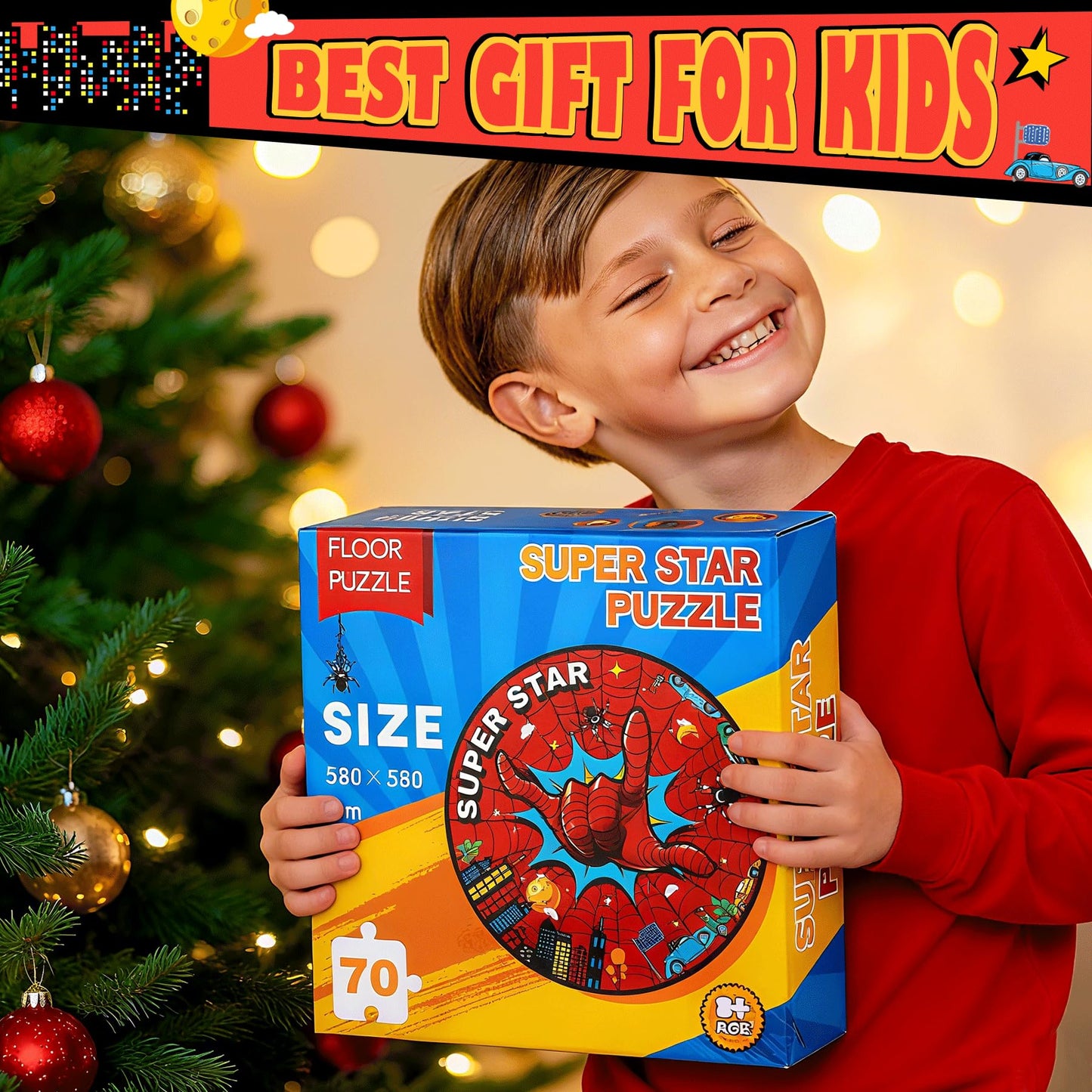 ZYGIG Spider Web Puzzle – 70-Piece Floor Puzzle for Kids Aged 4-6 | Educational Toy