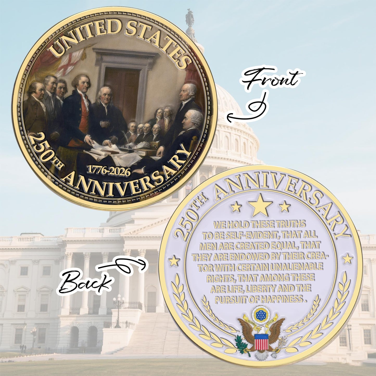 Zyviacy USA 250th Anniversary Coin – Eagle & Patriot Symbols (1776-2026)