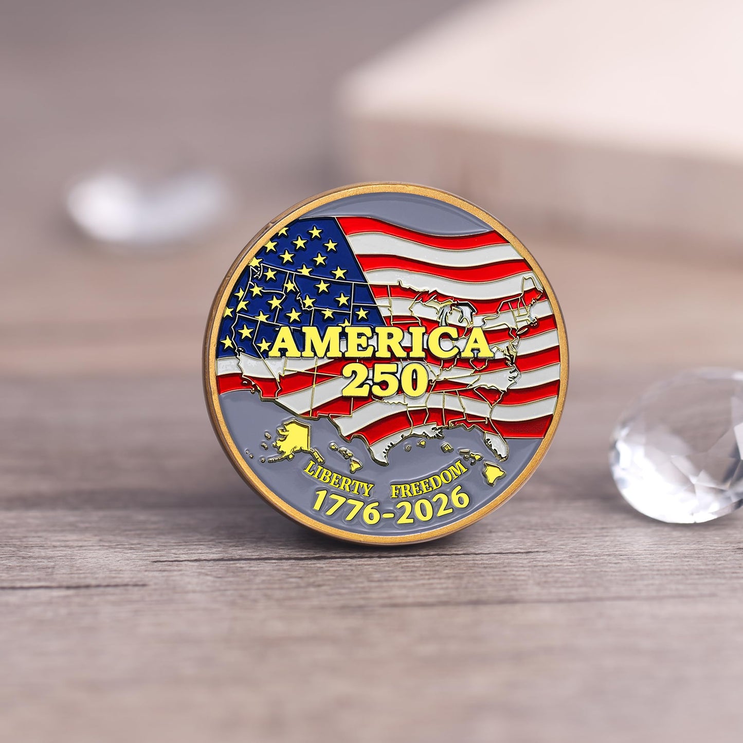 ZYVIACY USA 250th Anniversary Commemorative Coin – Eagle & Patriot Symbols (1776–2026)
