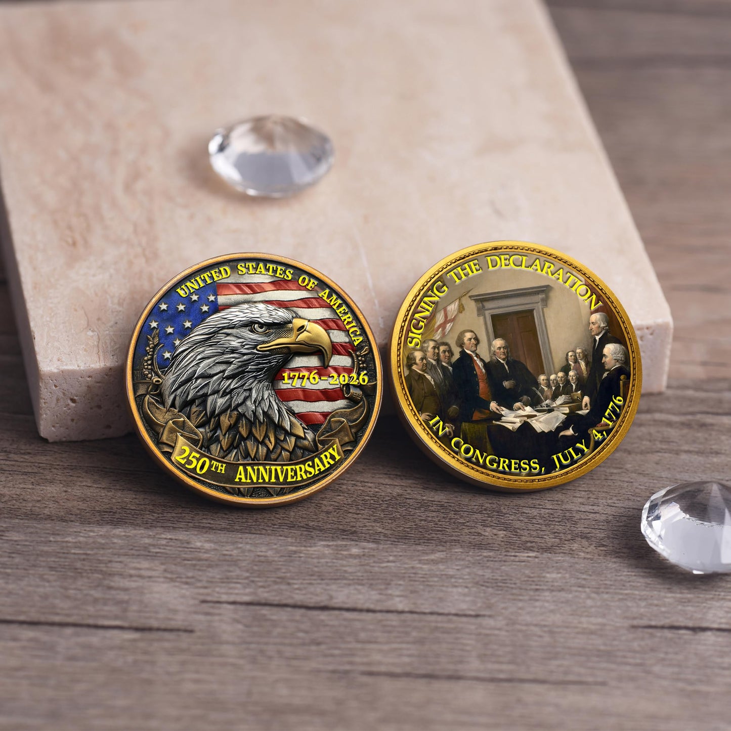 Zyviacy USA 250th Anniversary Commemorative Coin – Eagle & Patriot Symbols