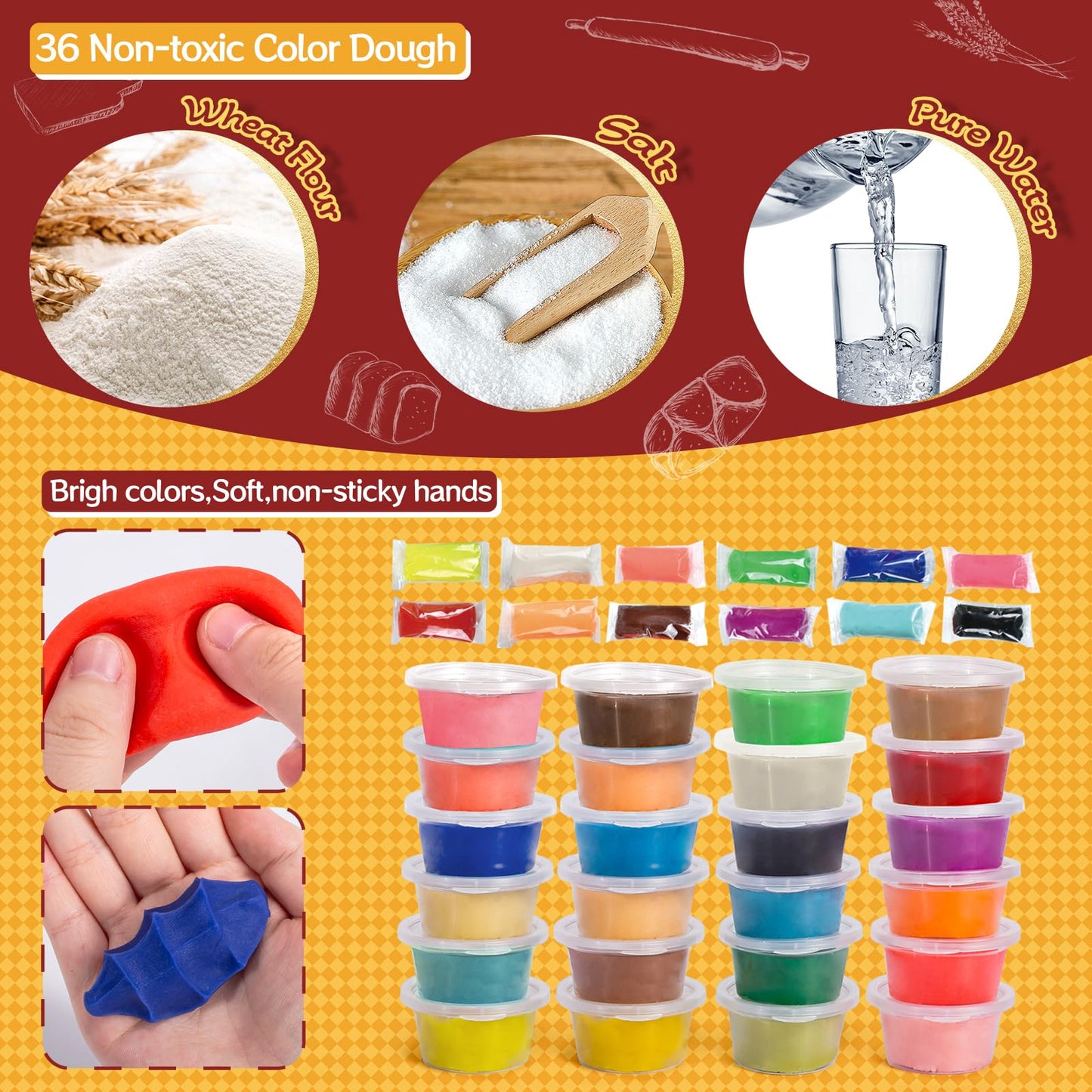 ZYYBQW 104-Piece 4-in-1 Dough Set for Kids | Ice Cream Maker & More