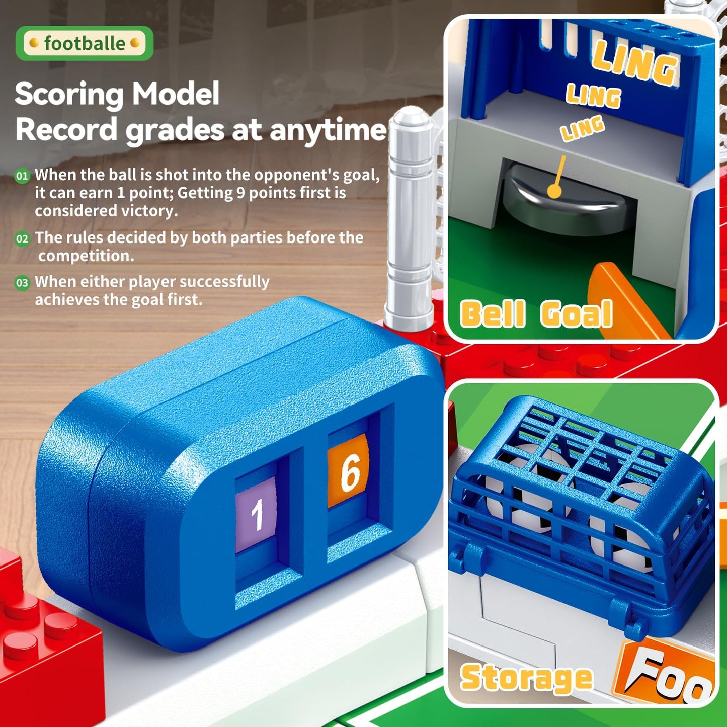ZYYBQW Mini Foosball Table — Portable 2-Player Soccer Game for Kids & Families