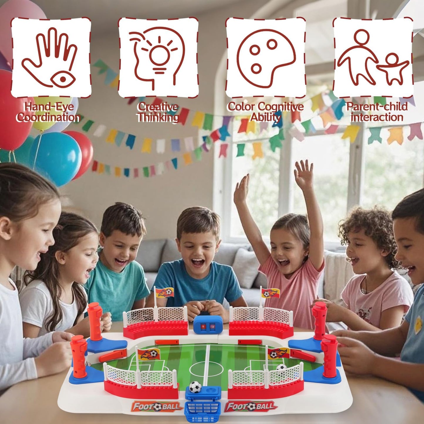 ZYYBQW Mini Foosball Table — Portable 2-Player Soccer Game for Kids & Families