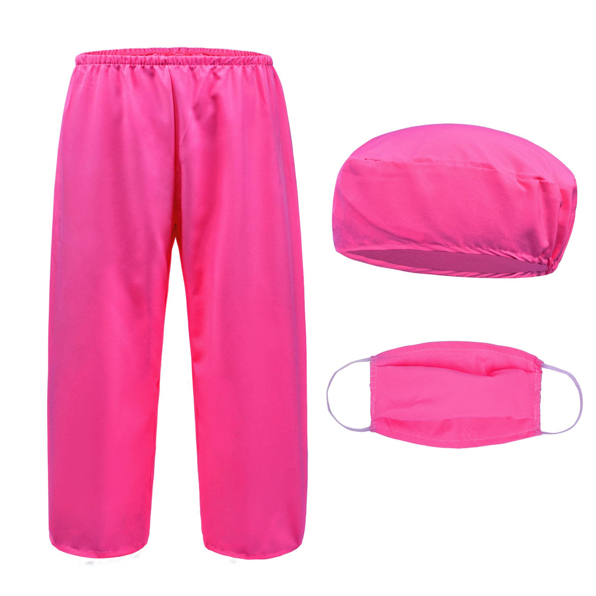 ZZIHAN Kids Doctor Costume Rose Scrubs with Stethoscope, Mask & Cap - Dress-Up Set for 5–6