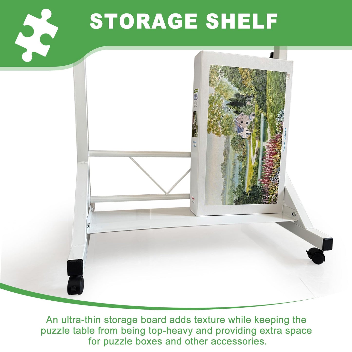 ZZJIHAI 1500-Piece Puzzle Table with Drawers — Adjustable, Portable