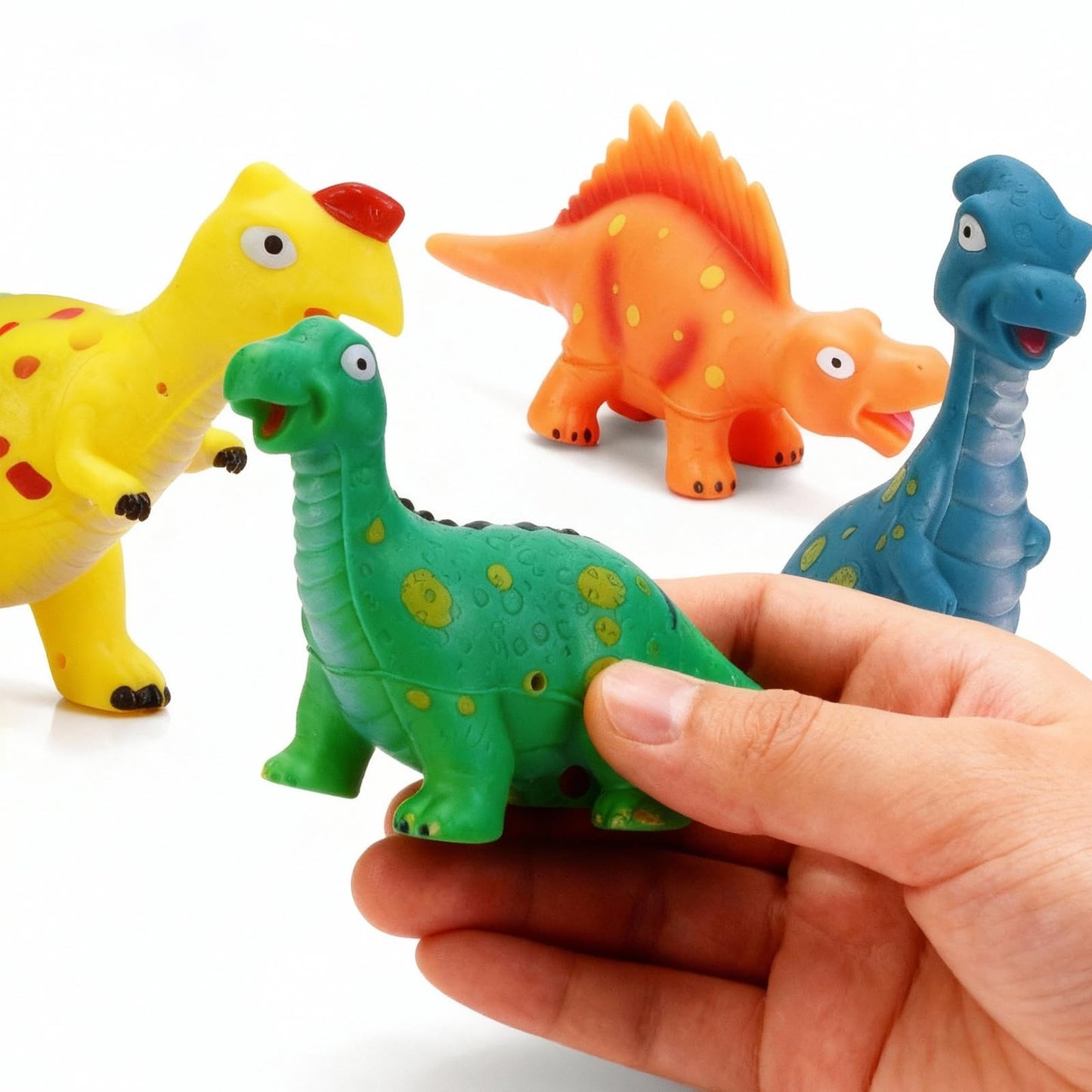 ZZLWAN 9-Piece Soft Rubber Dinosaur Toys with Backpack for Toddlers | Imaginative Play