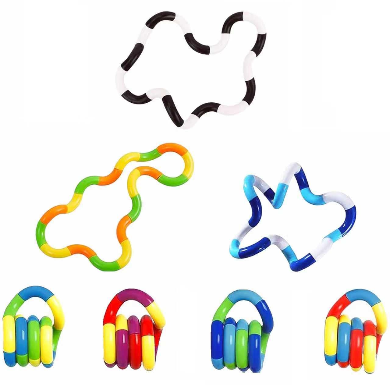 7PCS Quiet Twisty Fidget Toys – Multicolor Spin, Squeeze & Twist for Focus, Stress Relief, and Classroom Fun | ZZSFBDZSW