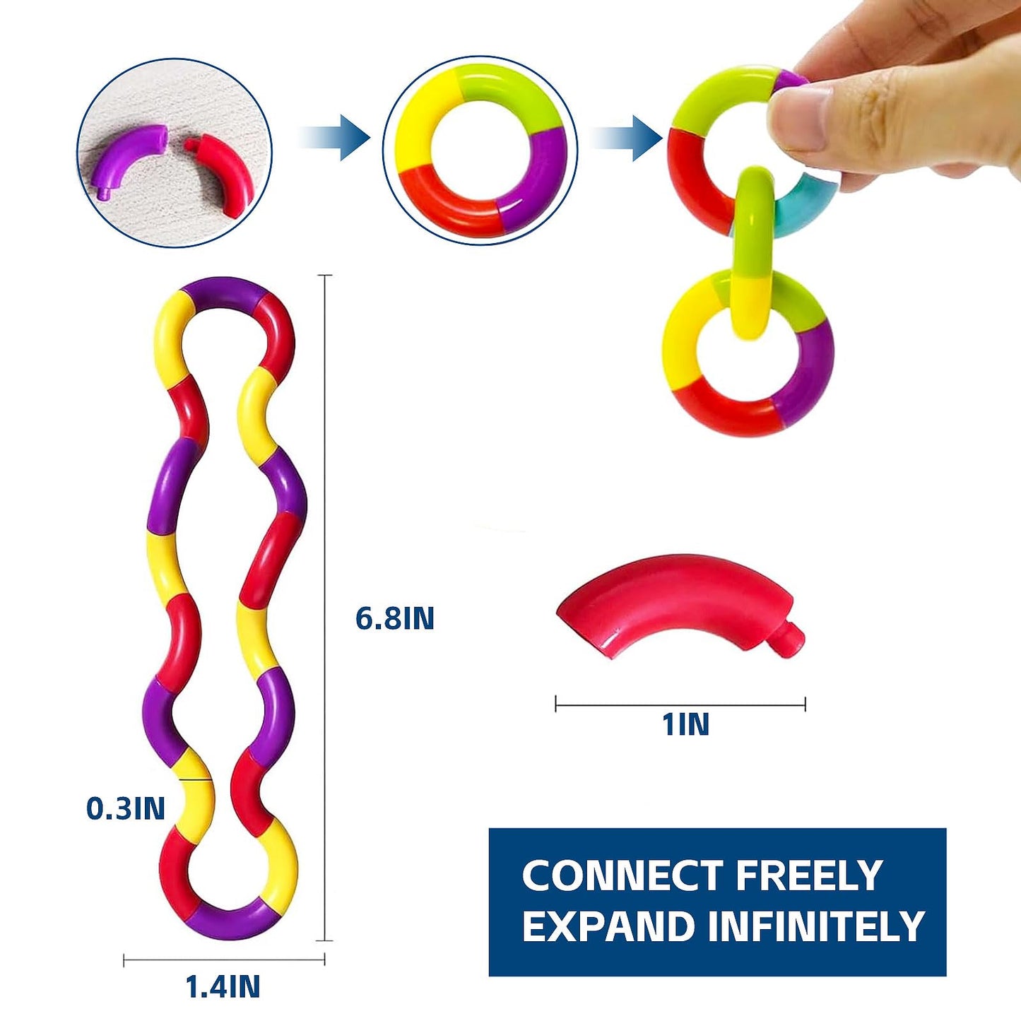 ZZSFBDZSW 24PCS Quiet Twisty Fidget Toys — Multicolor Squeeze, Twist & Spin for Kids & Adults | Classroom, Office, Gift