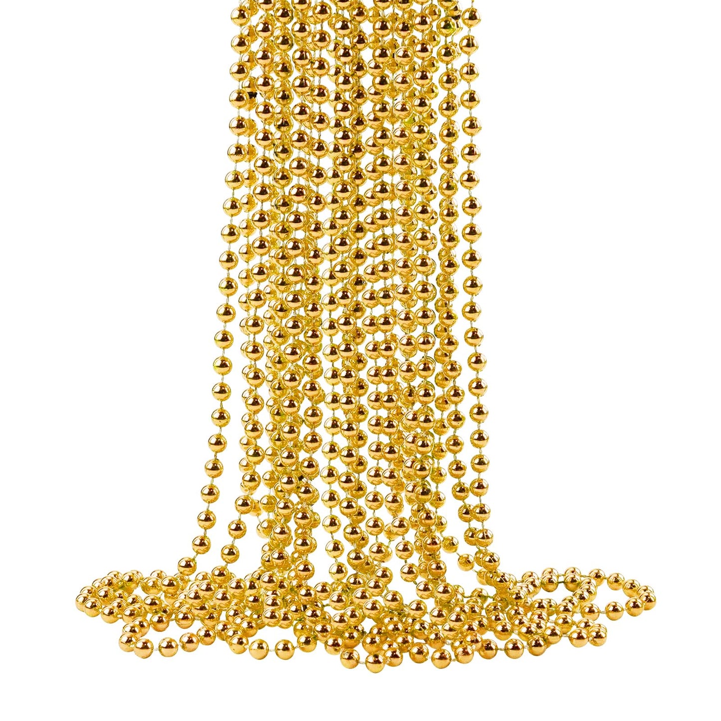 ZZYFGH 12Pcs Gold Bead Necklace – 33in Mardi Gras & Christmas Bead Necklaces