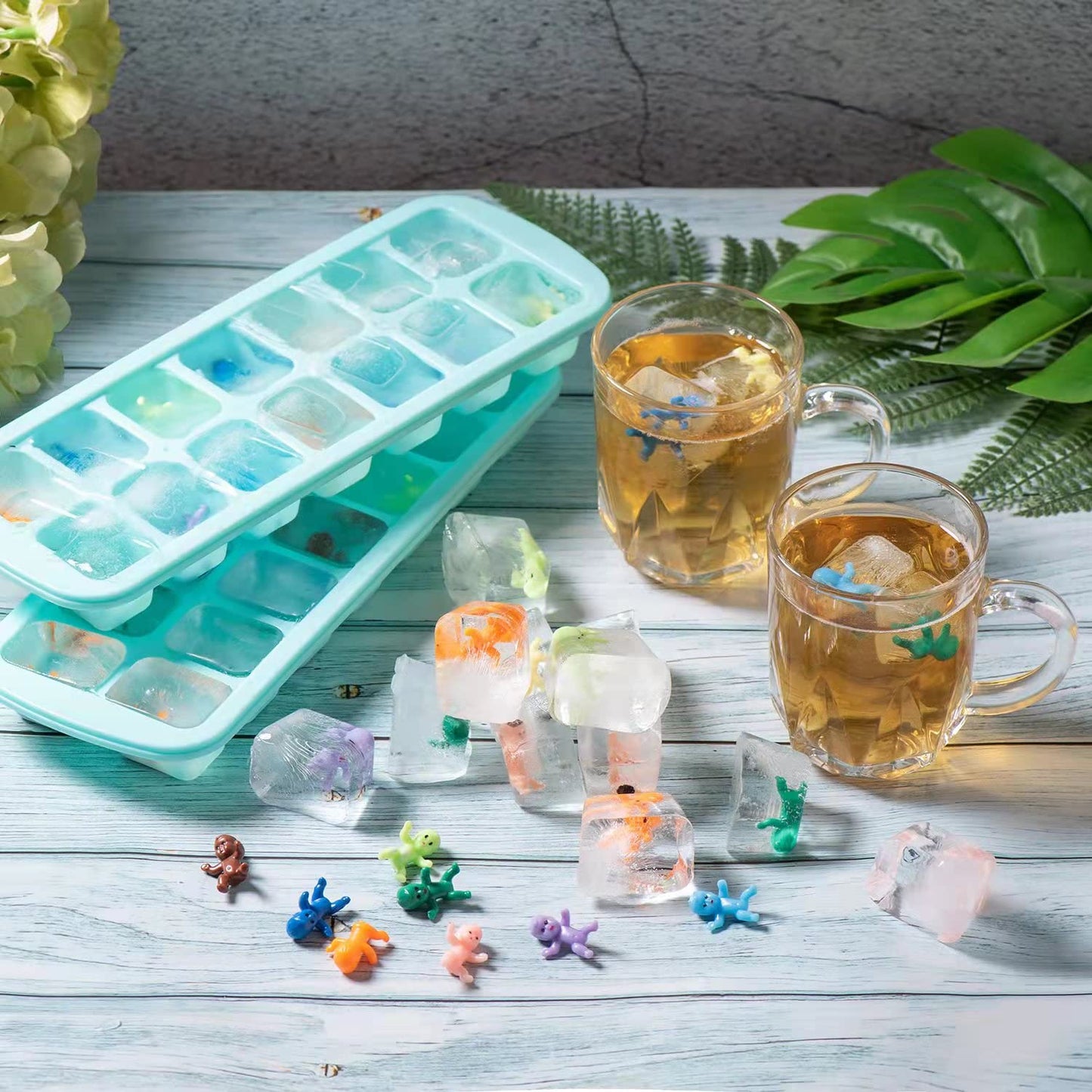 ZZYFGH 60 Mini Plastic Baby Figures – 12 Colors for Baby Shower Ice Cube Games