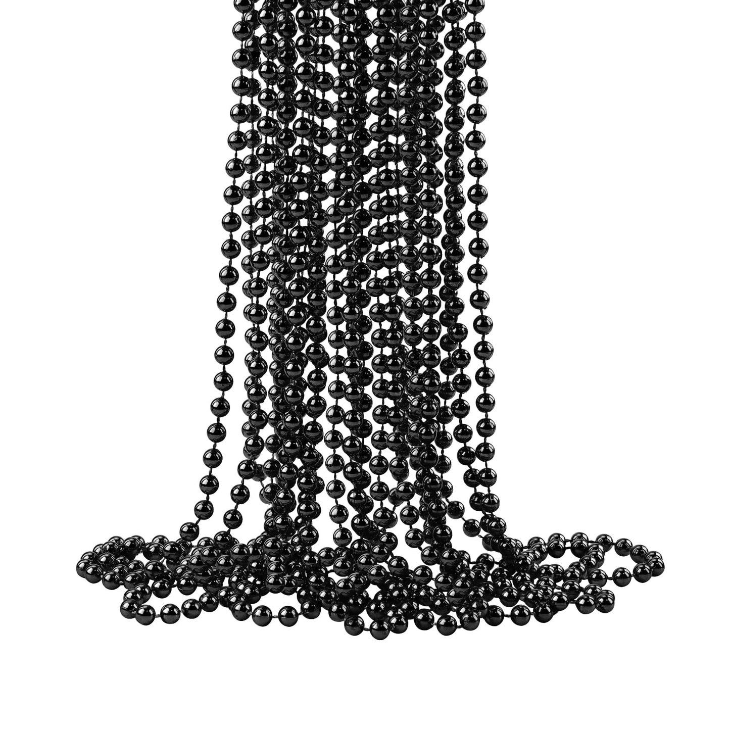 ZZYFGH 12Pcs Black Bead Necklaces – 33in Mardi Gras & Holiday Beads