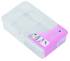 Hemline M3004.xs | Transparent Plastic Sewing Storage Box 11.7 x 7.1 x 3½cm