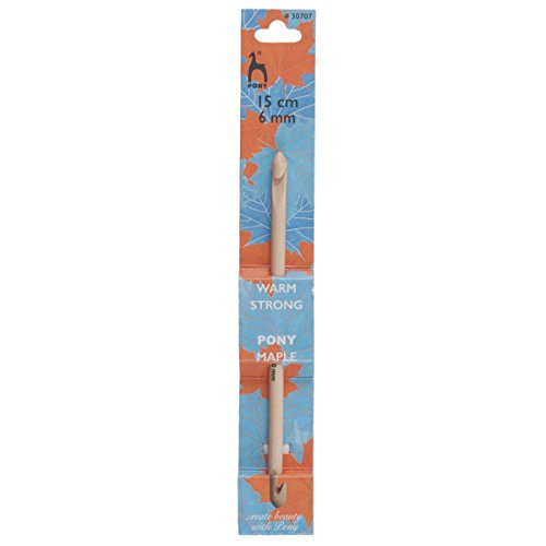 Pony Crochet Hook: Double-Ended: Maple: 15cm x 6mm
