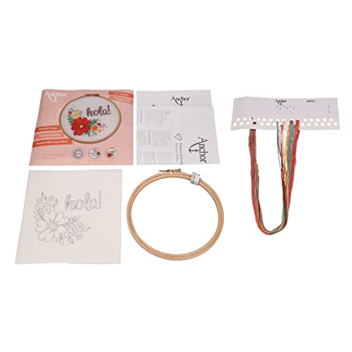 Anchor Embroidery Hoop Kit, Hello, (diam) 13cm