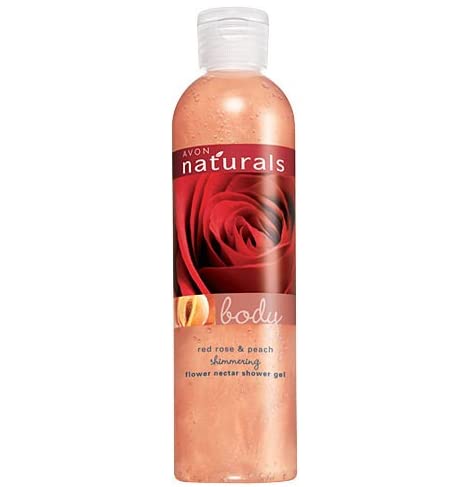 Naturals from Avon RED ROSE AND PEACH Shimmering Bath and Shower Gel