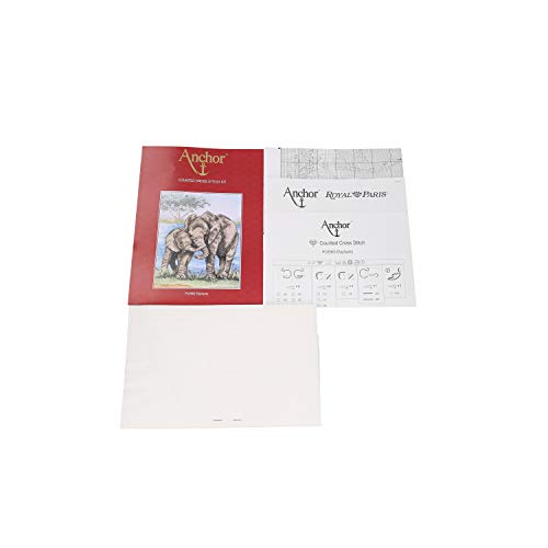 Anchor Counted Cross Stitch Kit: Essentials: Elephants, Multi-Colour, 23 x 18cm
