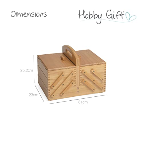 Hobby Gift Wooden Cantilever Sewing Crafting Hobby Storage Box