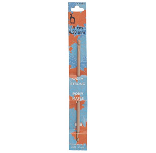 Pony Crochet Hook: Double-Ended: Maple: 15cm x 4.5mm