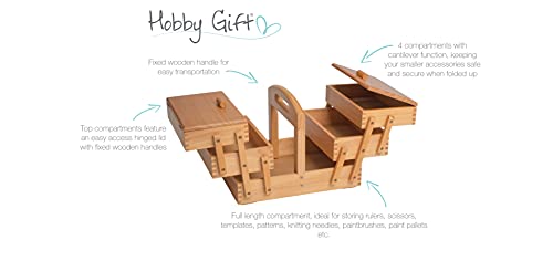 Hobby Gift Wooden Cantilever Sewing Crafting Hobby Storage Box