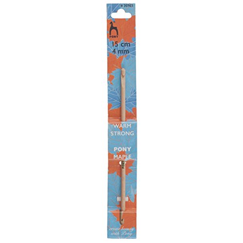 Pony Crochet Hook: Double-Ended: Maple: 15cm x 4mm