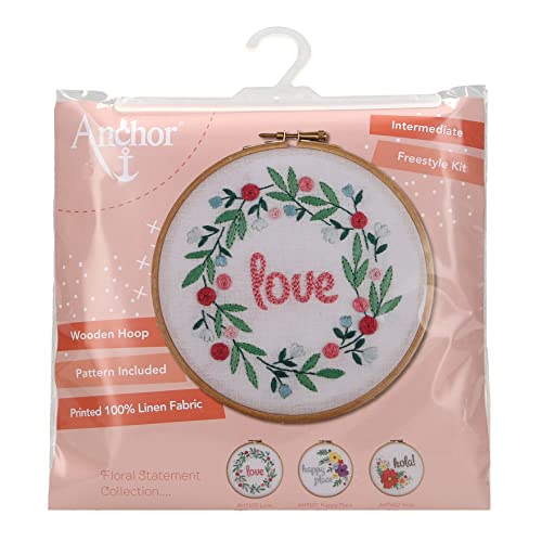 Anchor Embroidery Hoop Kit, Love, (diam) 13cm