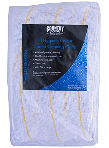 Country Range C20 Hygiene Colour Coded Dishcloths Yellow - 1x10