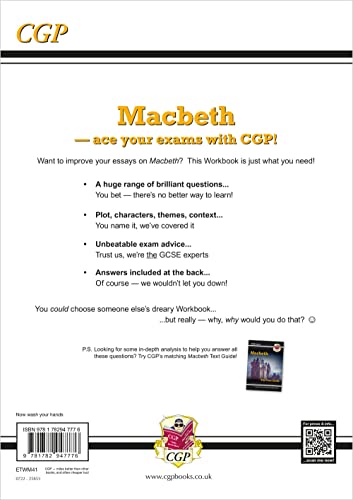 GCSE English Shakespeare - Macbeth Workbook (includes Answers): for the 2024 and 2025 exams (CGP GCSE English Text Guide Workbooks)