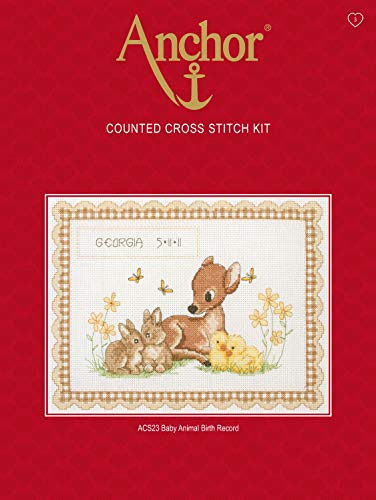 Anchor CS-Baby Animal Birth Record, Multi-Colour, 20 x 26.5cm