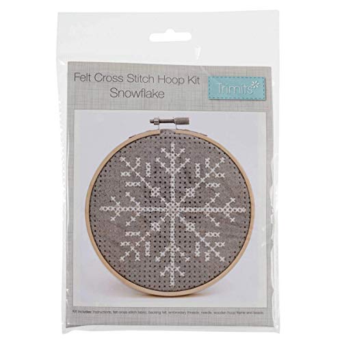 Trimits Cross Stitch Kit with Hoop: Snowflake, Assorted, One Size