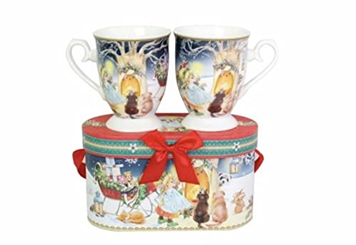 Mugs with Christmas Decoration - Set of 2