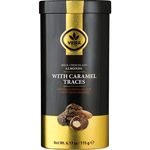 VieiraÃ‚ Covered Almonds Milk Chocolate with Caramel Pieces of tin 175 g