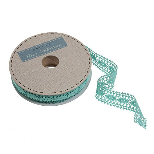 Groves GCL007/GRN | Polyester Coloured Lace Green | 20m x 23mm