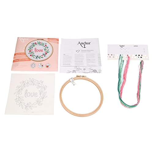 Anchor Embroidery Hoop Kit, Love, (diam) 13cm