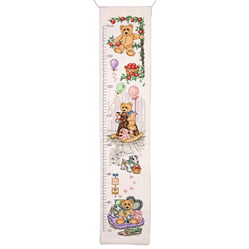 Anchor Counted Cross Stitch Kit: Essentials: Teddy Height Chart, Multi-Colour, 78 x 14cm