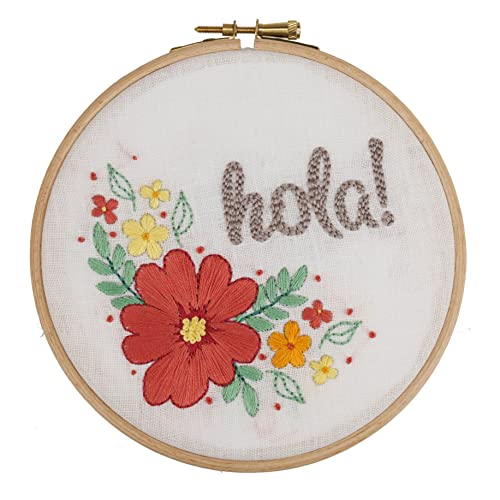 Anchor Embroidery Hoop Kit, Hello, (diam) 13cm