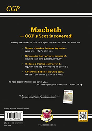 GCSE English Shakespeare Text Guide - Macbeth includes Online Edition & Quizzes: for the 2024 and 2025 exams (CGP GCSE English Text Guides)