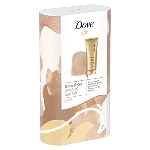 Dove Glow & Go Gradual Self Tan Lotion & Application Mitt Gift Set for Her