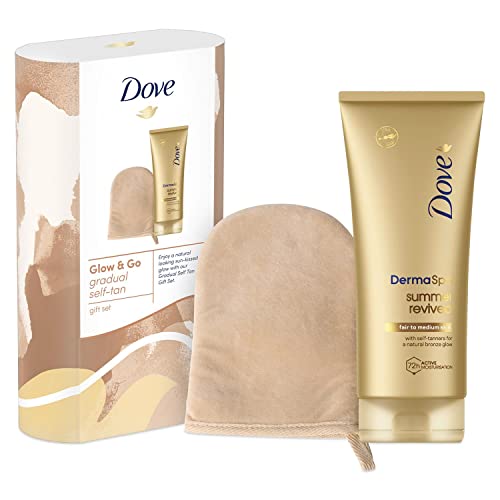 Dove Glow & Go Gradual Self Tan Lotion & Application Mitt Gift Set for Her