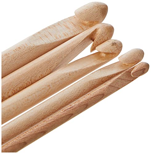 Pony P30526 Maple Double-Ended Crochet Hook Set, Wood, Multi-Colour, 15cm/4-8mm