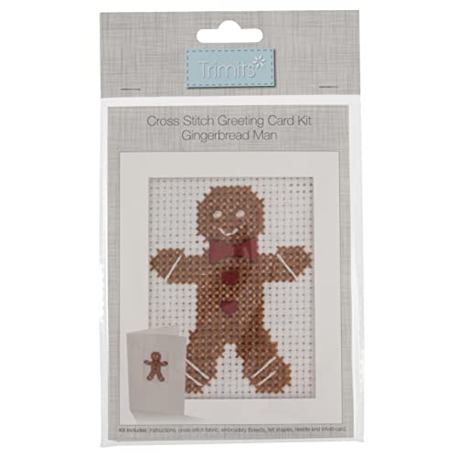 Trimits Cross Stitch Kit: Card: Gingerbread Man, Assorted, One Size