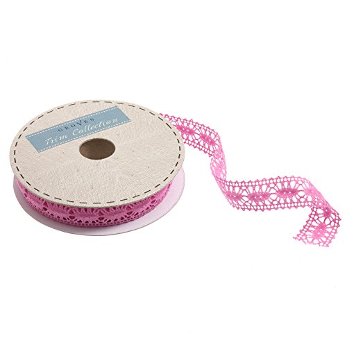 Groves GCL007/MAG | Polyester Coloured Lace Magenta | 20m x 23mm