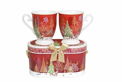 Mugs with Christmas Decoration - Set of 2