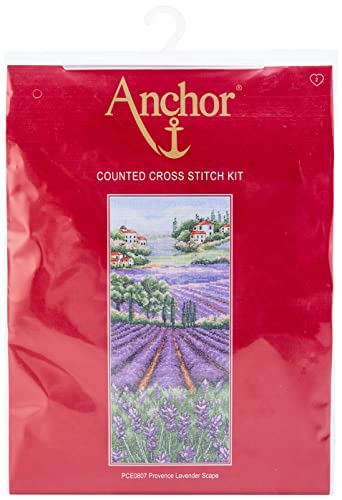 Anchor PCE0807 Cross Stitch Kit: Provence Lavender Scape, Multi, 14 x 18cm