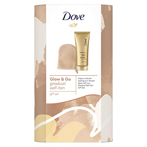 Dove Glow & Go Gradual Self Tan Lotion & Application Mitt Gift Set for Her